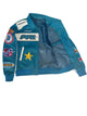 Inside view of Primoir bomber jacket showing satin lining and pocket